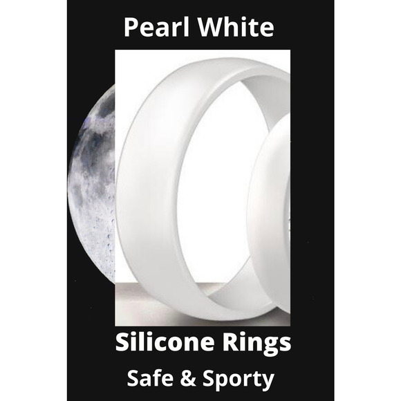 Silicone Wedding Rings For Women - PEARL WHITE Lot of (1) - Picture 1 of 1